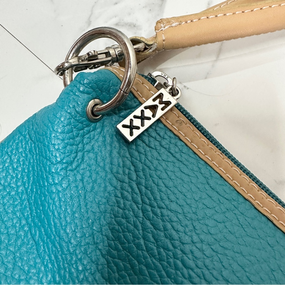 Maxx NY Turquoise Leather Hobo Bag Convertible Shoulder to Crossbody - Picture 2 of 10